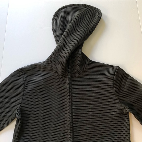 Unusual rare nylon hoodie by Alex Goes connecting zippers, 2 front pockets sz S - Picture 4 of 15